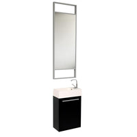 Thumbnail for Fresca Pulito Small Black Modern Bathroom Vanity w/ Tall Mirror& Free Faucet Vanity Fresca