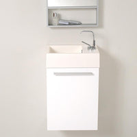 Thumbnail for Fresca Pulito Small White Modern Bathroom Vanity w/ Tall Mirror & Free Faucet Vanity Fresca