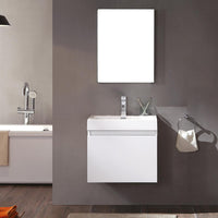 Thumbnail for Fresca Nano White Modern Bathroom Vanity w/ Medicine Cabinet Vanity Fresca