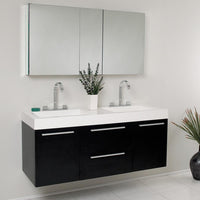 Thumbnail for Fresca Opulento Black Modern Double Sink Bathroom Vanity w/ Medicine Cabinet Vanity Fresca