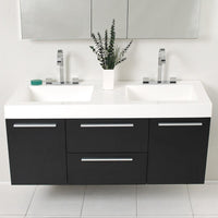 Thumbnail for Fresca Opulento Black Modern Double Sink Bathroom Vanity w/ Medicine Cabinet Vanity Fresca