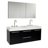 Thumbnail for Fresca Opulento Black Modern Double Sink Bathroom Vanity w/ Medicine Cabinet Vanity Fresca