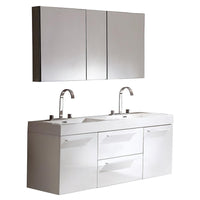Thumbnail for Fresca Opulento White Modern Double Sink Bathroom Vanity w/ Medicine Cabinet Vanity Fresca