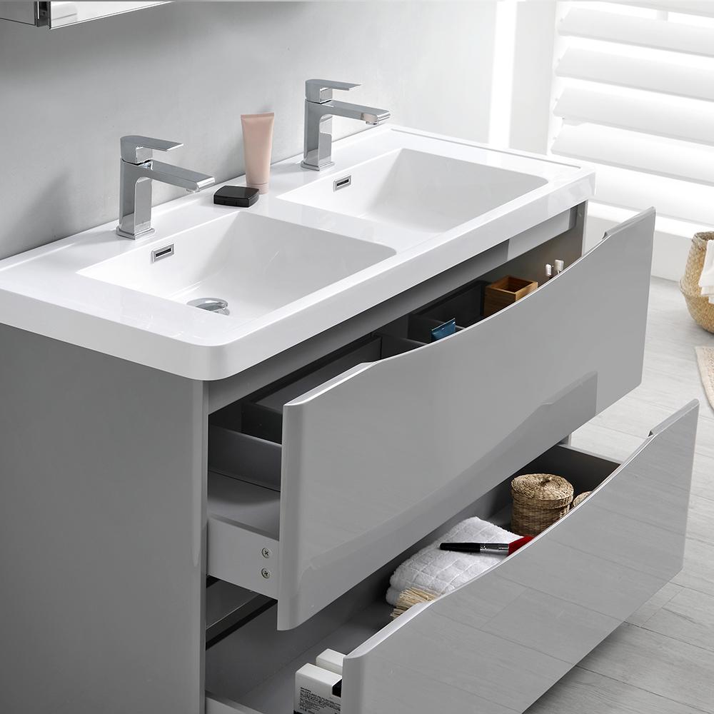 Fresca Tuscany 48" Standing Double Sink Modern Bathroom Vanity w/ Medicine Cabinet Vanity Fresca