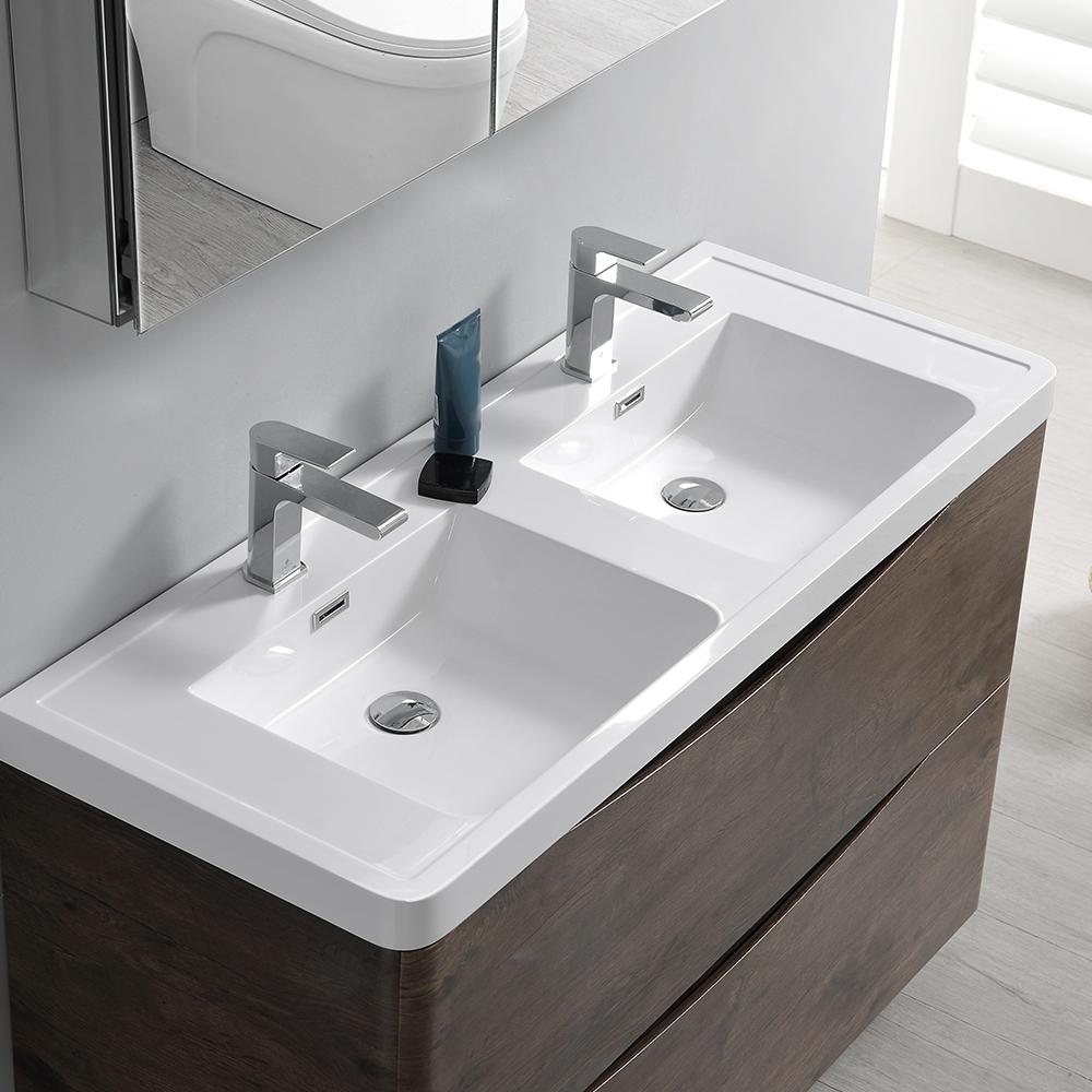 Fresca Tuscany 48" Standing Double Sink Modern Bathroom Vanity w/ Medicine Cabinet Vanity Fresca