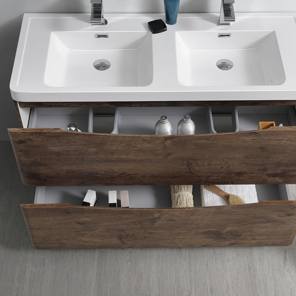 Fresca Tuscany 48" Standing Double Sink Modern Bathroom Vanity w/ Medicine Cabinet Vanity Fresca