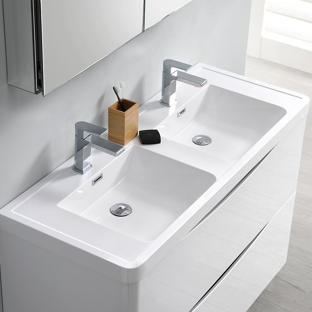 Fresca Tuscany 48" Standing Double Sink Modern Bathroom Vanity w/ Medicine Cabinet Vanity Fresca