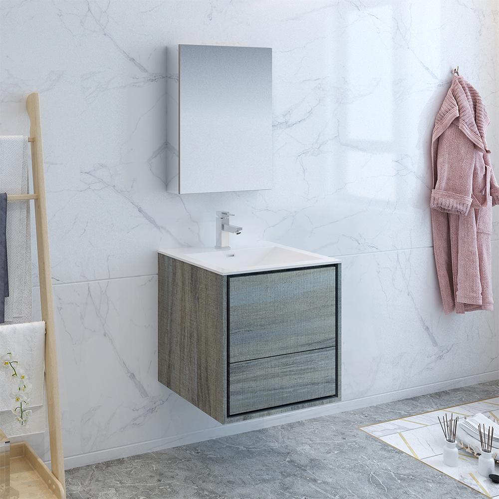 Fresca Catania 24" Wall Hung Modern Bathroom Vanity w/ Medicine Cabinet Vanity Fresca