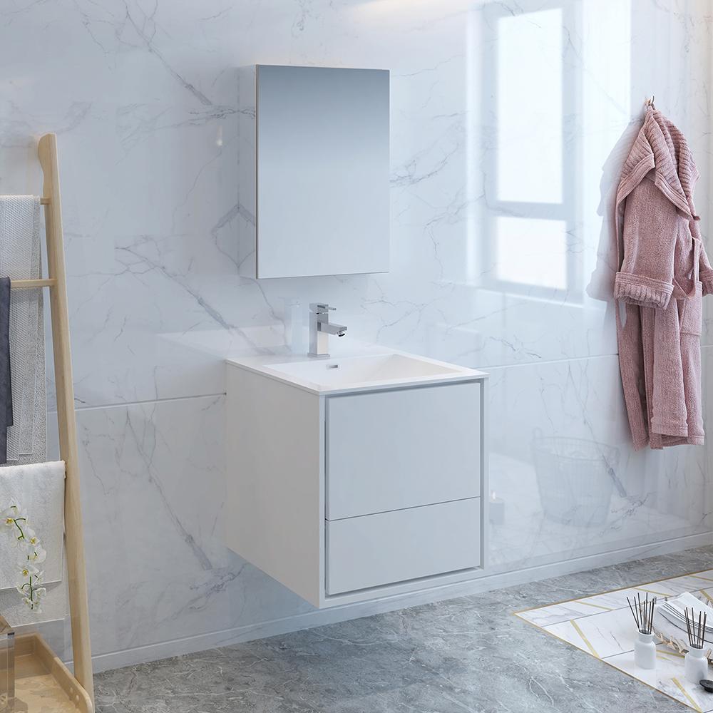 Fresca Catania 24" Wall Hung Modern Bathroom Vanity w/ Medicine Cabinet Vanity Fresca