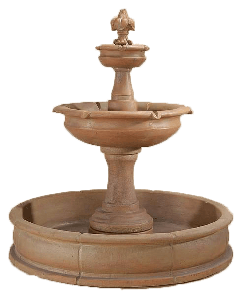 Fleur De Lis Pond Outdoor Cast Stone Garden Fountain Fountain Tuscan