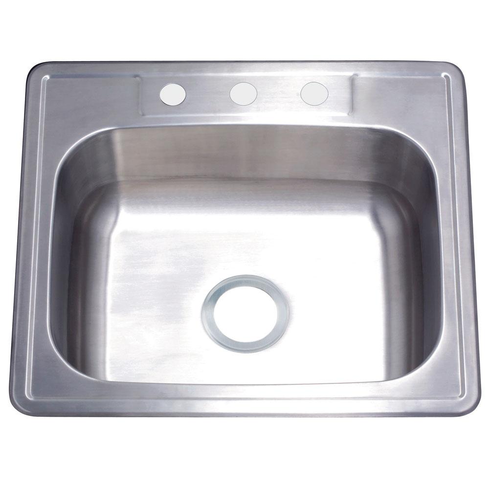 Gourmetier GKTS252283 Drop-in Single Bowl Kitchen Sink Kitchen Sink Kingston Brass Default Title