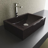 Thumbnail for Cantrio Black Granite Rectangle Vessel Sink RS-019 Stone Series Cantrio 