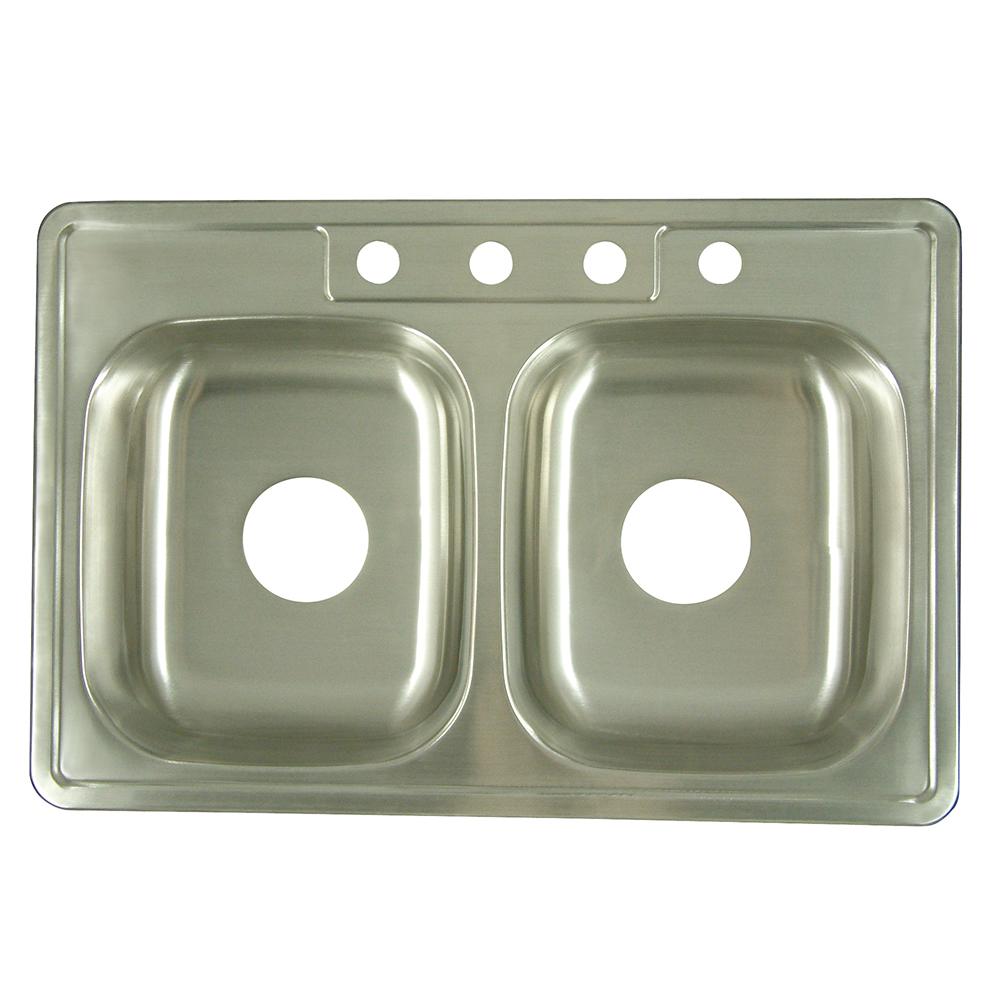 Gourmetier K33226DBN Carefree Drop-in Double Bowl Kitchen Sink Kitchen Sink Kingston Brass Default Title