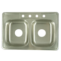 Thumbnail for Gourmetier K33226DBN Carefree Drop-in Double Bowl Kitchen Sink Kitchen Sink Kingston Brass Default Title