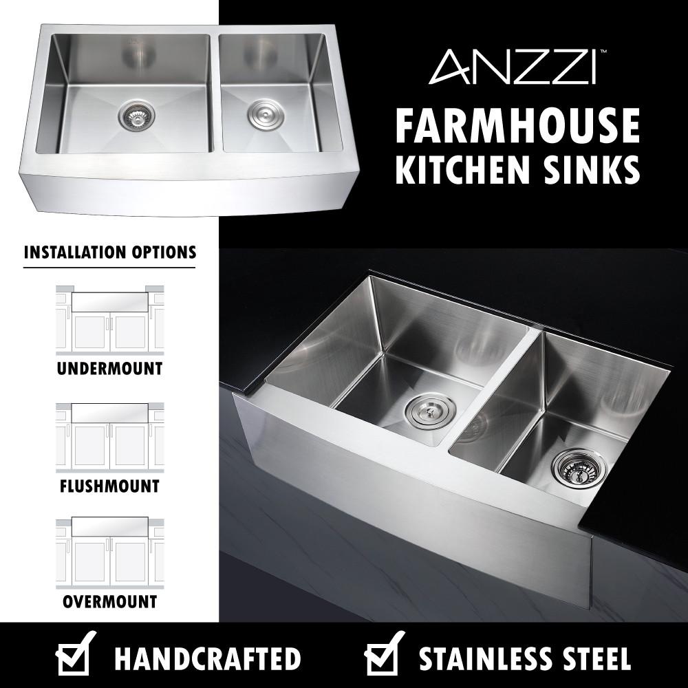 ANZZI ELYSIAN Series KAZ3320-044 Kitchen Sink Kitchen Sink ANZZI