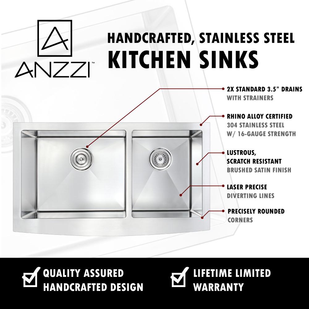 ANZZI ELYSIAN Series KAZ3320-102 Kitchen Sink Kitchen Sink ANZZI