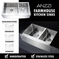 Thumbnail for ANZZI ELYSIAN Series KAZ3320-102 Kitchen Sink Kitchen Sink ANZZI