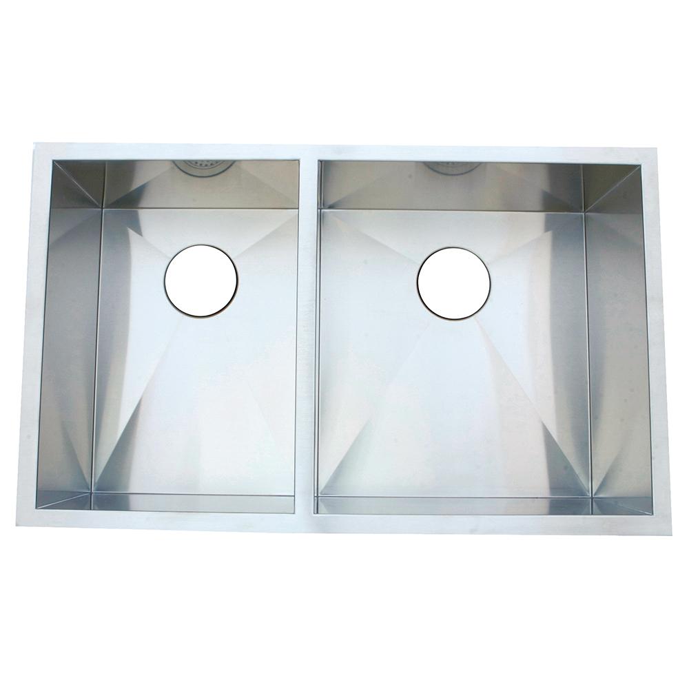 Gourmetier KUS332010DBNR Undermount Double Bowl Kitchen Sink Kitchen Sink Kingston Brass Default Title