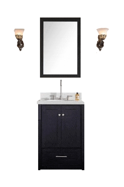 ARIEL Adams 25" Single Sink Bathroom Vanity Set in Black Vanity ARIEL 