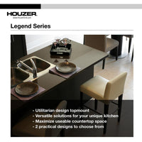 Thumbnail for Houzer Legend Series Topmount Stainless Steel 4-hole Corner Bowl Kitchen Sink Kitchen Sink - Top Mount Houzer