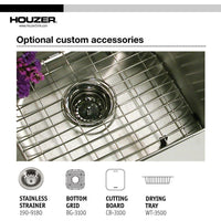 Thumbnail for Houzer Legend Series Topmount Stainless Steel 4-hole Corner Bowl Kitchen Sink Kitchen Sink - Top Mount Houzer