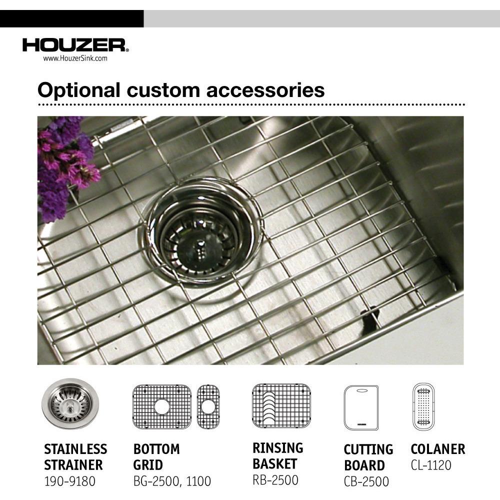 Houzer Legend Series Top mount Stainless Steel 4-hole 70/30 Double Bowl Kitchen Sink Kitchen Sink-Top Mount Houzer