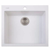 Thumbnail for Latoscana ON6010 One Series Single Drop-In Sink In 58UG Milk White Finish Kitchen Sinks Latoscana 