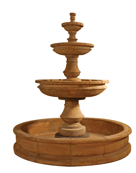 Montefalco Three Tier Pond Outdoor Cast Stone Garden Fountain Fountain Tuscan