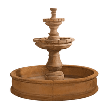 Thumbnail for Montefalco Two Tier Pond Outdoor Cast Stone Garden Fountain Fountain Tuscan