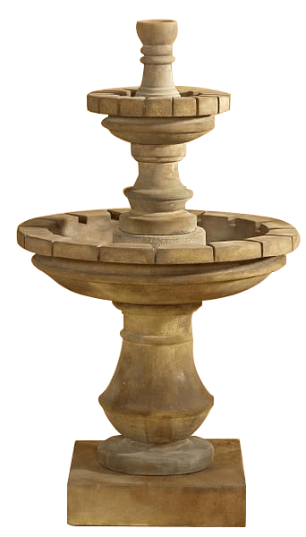 Montefalco Two Tier Small Outdoor Cast Stone Garden Fountain Fountain Tuscan