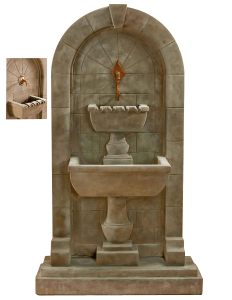 Monterosso Wall Outdoor Cast Stone Garden Fountain For Spout Fountain Tuscan