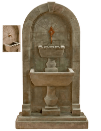Thumbnail for Monterosso Wall Outdoor Cast Stone Garden Fountain For Spout Fountain Tuscan