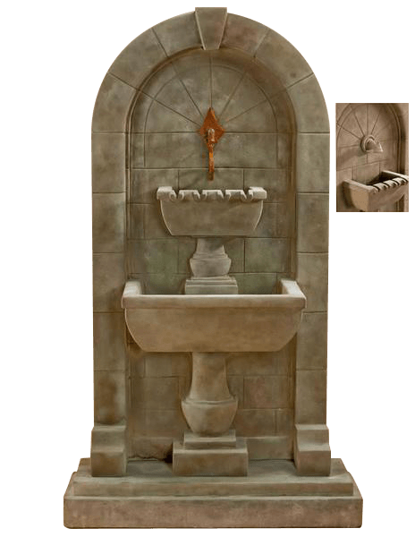 Monterosso Wall Outdoor Cast Stone Garden Fountain For Spout Fountain Tuscan