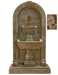 Thumbnail for Monterosso Wall Outdoor Cast Stone Garden Fountain For Spout Fountain Tuscan