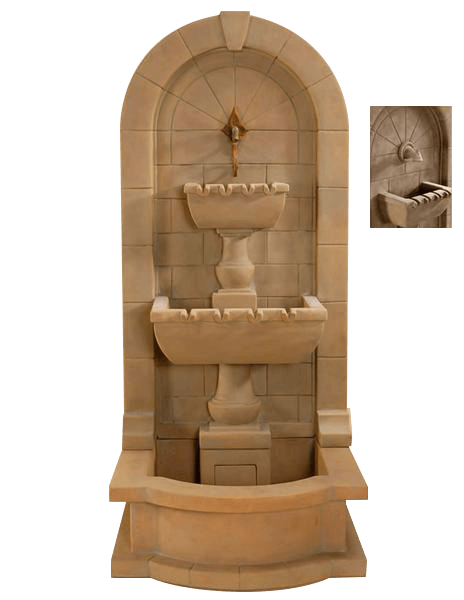 Monterosso Wall Outdoor Cast Stone Garden Fountain W/ Pond For Spout Fountain Tuscan