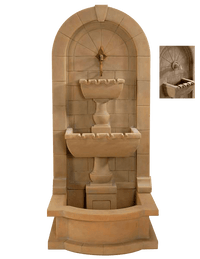 Thumbnail for Monterosso Wall Outdoor Cast Stone Garden Fountain W/ Pond For Spout Fountain Tuscan