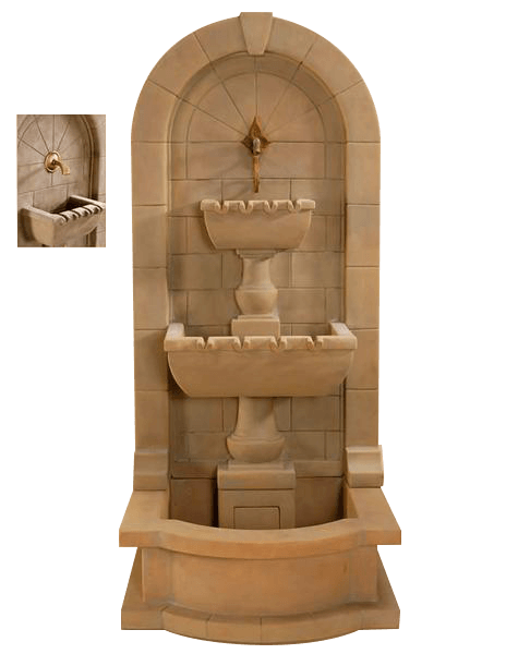 Monterosso Wall Outdoor Cast Stone Garden Fountain W/ Pond For Spout Fountain Tuscan
