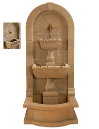 Thumbnail for Monterosso Wall Outdoor Cast Stone Garden Fountain W/ Pond For Spout Fountain Tuscan