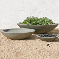 Thumbnail for Campania International Cast Stone Low Zen Bowl Small Urn/Planter Campania International