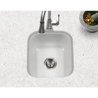Thumbnail for Houzer WH Porcela Series Porcelain Enamel Steel Undermount Bar/Prep Sink, White Kitchen Sink - Undermount Houzer