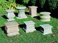 Thumbnail for Campania International Cast Stone Plain Quadro Pedestal Urn/Planter Campania International