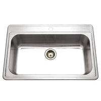 Thumbnail for Houzer Premiere Gourmet Series Topmount Stainless Steel 1-Hole Large Single Bowl Kitchen Sink Kitchen Sink - Topmount Houzer