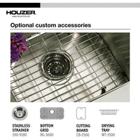 Thumbnail for Houzer Premiere Gourmet Series Topmount Stainless Steel 1-Hole Large Single Bowl Kitchen Sink Kitchen Sink - Topmount Houzer