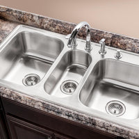Thumbnail for Houzer Premiere Gourmet Series Topmount Stainless Steel 4-Hole Triple Bowl Kitchen Sink Kitchen Sink - Topmount Houzer