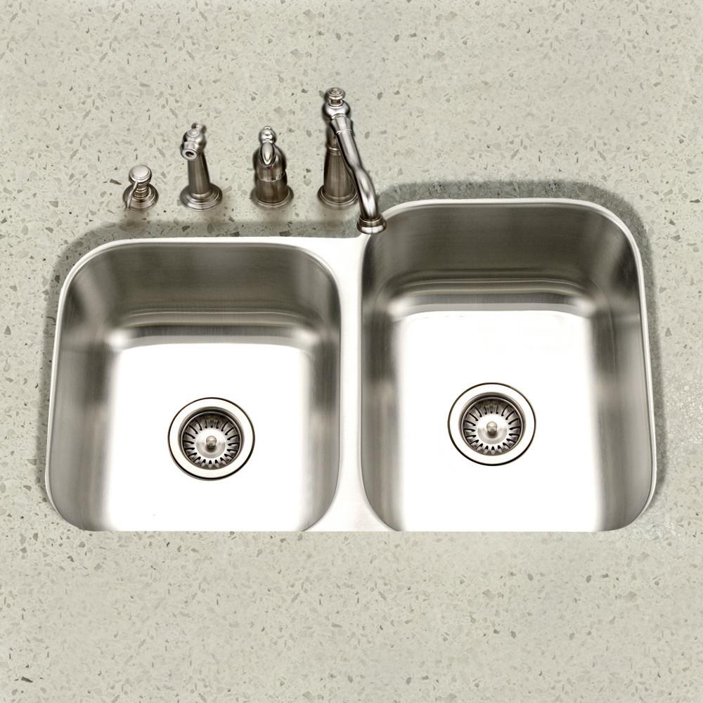 Houzer Eston Series Undermount Stainless Steel 60/40 Double Bowl Sink 16 Gauge Kitchen Sink - Undermount Houzer 