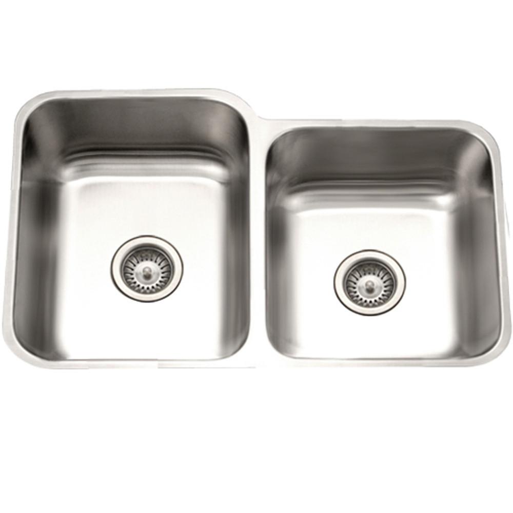 Houzer Eston Series Undermount Stainless Steel 60/40 Double Bowl 16 Gauge Kitchen Sink - Undermount Houzer 