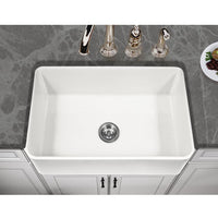Thumbnail for Houzer WH Platus Series 30-Inch Apron-Front Fireclay Single Bowl Kitchen Sink, White Kitchen Sink - Apron Front Houzer 