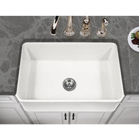 Thumbnail for Houzer WH Platus Series 30-Inch Apron-Front Fireclay Single Bowl Kitchen Sink, White Kitchen Sink - Apron Front Houzer