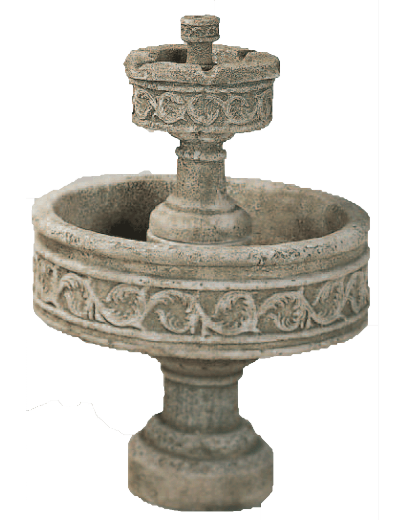 Paestum Two Tier Cast Stone Outdoor Garden Fountains Fountain Tuscan