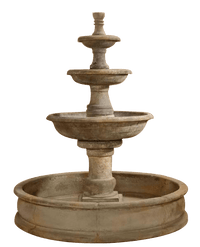 Thumbnail for Pavana Three Tier Pond Outdoor Cast Stone Garden Fountain Fountain Tuscan